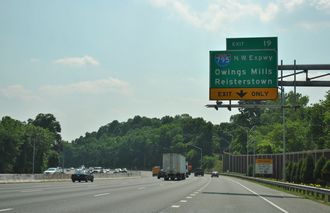 I-695 west at I-795 - Pikesville, MD