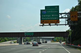 I-695 west at I-795 - Pikesville, MD