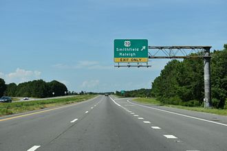 I-795 north begins where NC 581 Connector meets US 70 at Goldsboro, NC