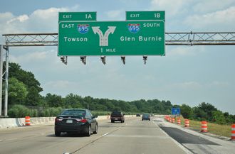 I-795 south at I-695 - Pikesville, MD