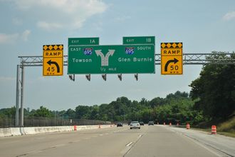 I-795 south at I-695 - Pikesville, MD