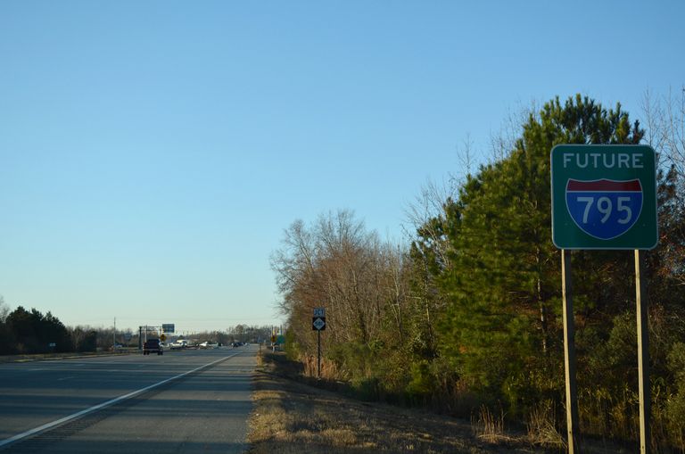Future I-795 Corridor Sign posted at Goldsboro, NC