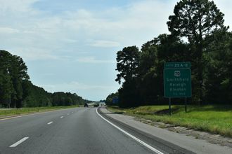 I-795 south a half mile from Exit 25 to US 70 at Goldsboro, NC