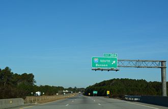 I-587/795 north at I-95 south to Smithfield, Benson and Fayetteville, NC