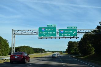 US 264 east at I-95/795 - Wilson, NC