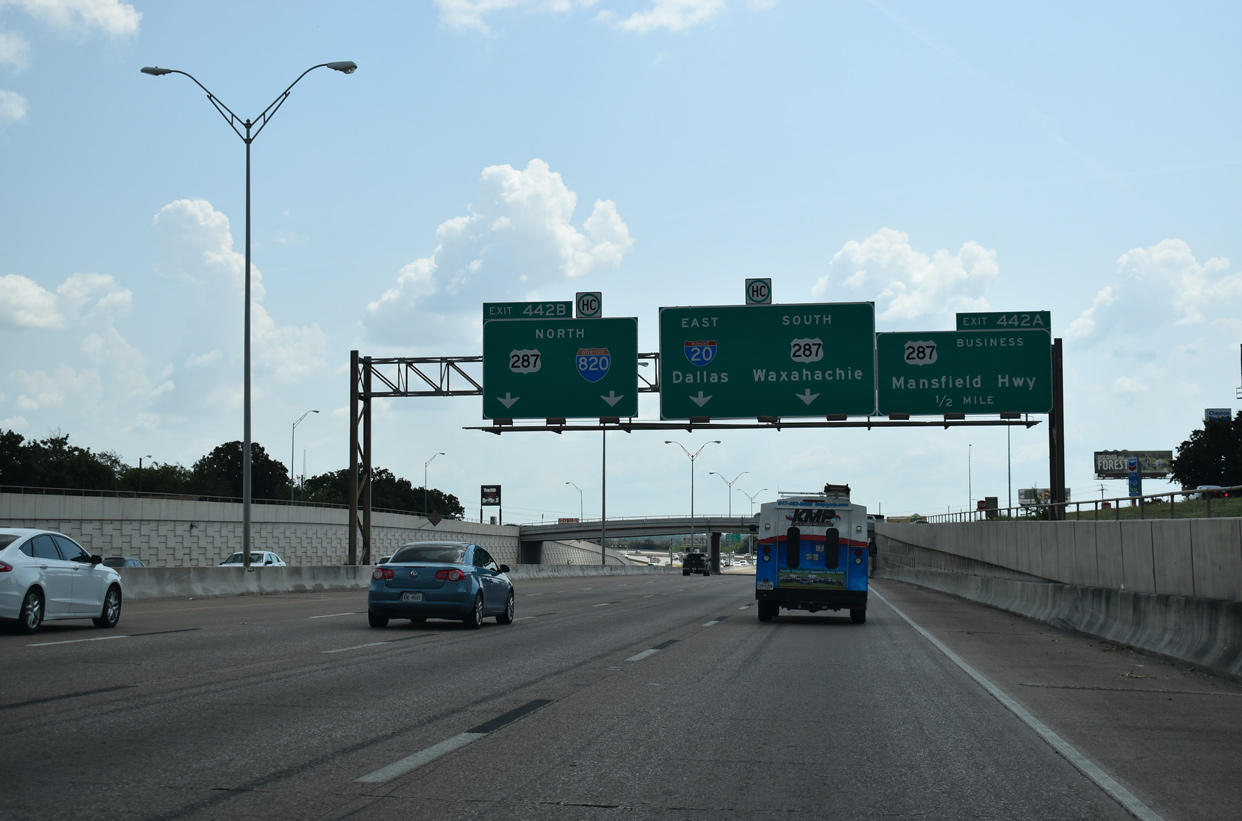 IH 20 east at IH 820/US 287 - Forest Hill, TX