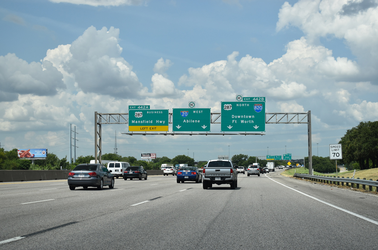 IH 20/US 287 west at IH 820 - Arlington, TX