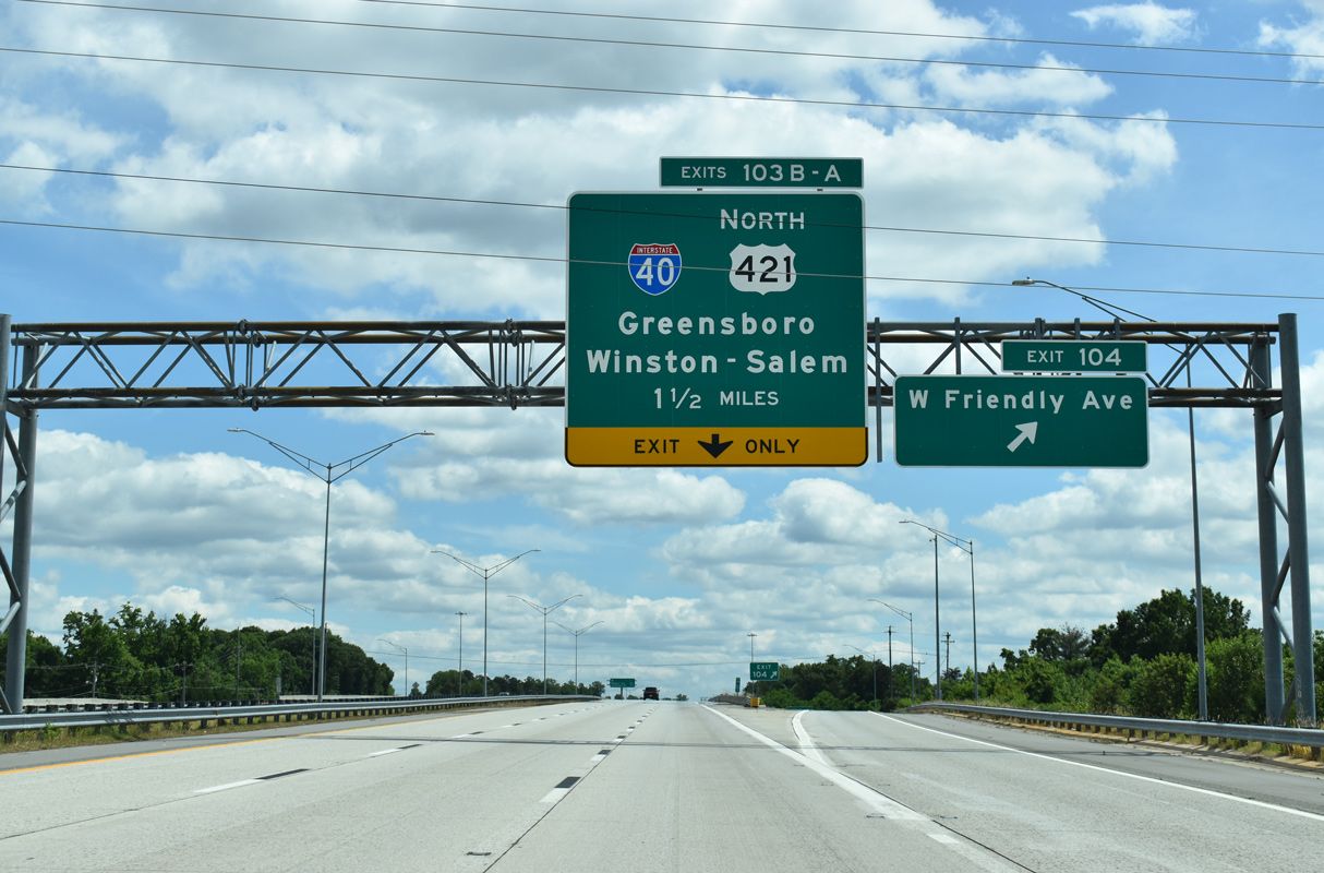 I-73/840 west at I-40/US 421 - Greensboro, NC