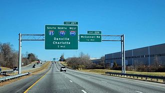 I-40 east at I-785/840 - Greensboro, NC