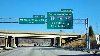 I-40 east at I-785/840 - Greensboro, NC