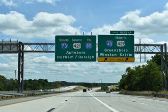 I-73/840 west at I-40/US 421 - Greensboro, NC