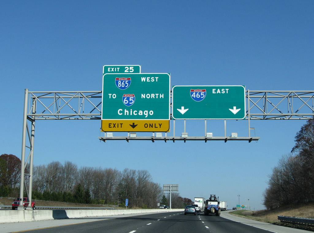 I-465 north at I-865 - Indianapolis, IN