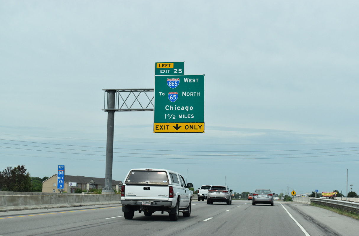 I-465 west at I-865 - Indianapolis, IN