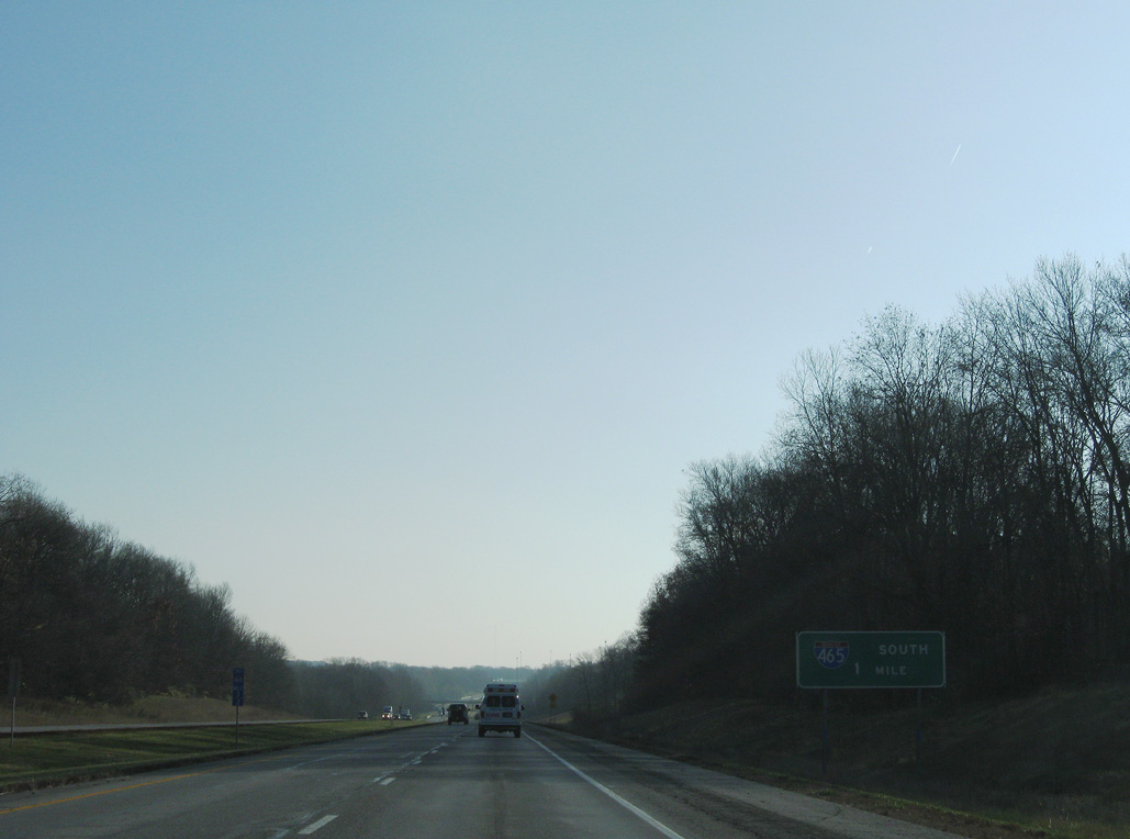 I-865 east at I-465 - Zionsville, IN