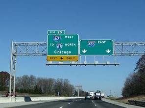 I-465 north at I-865 - Indianapolis, IN