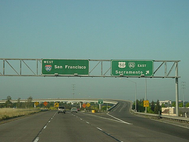 I-80 west at Business Loop I-80 - West Sacramento, CA