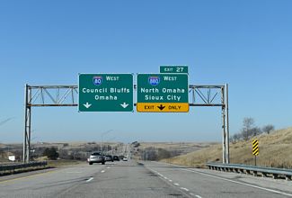 I-80 West at Interstate 880 near Minden, Iowa