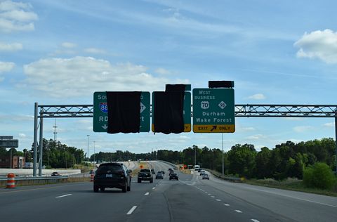 I-885/US 70 south at US 70B/NC 98 - Durham