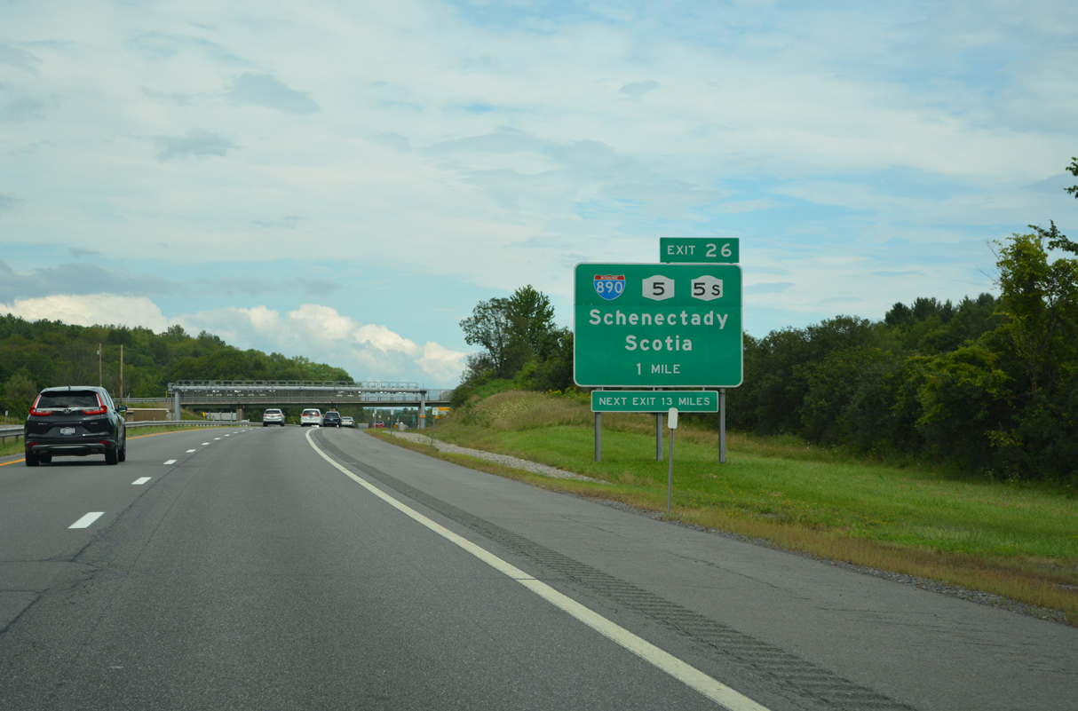 I-90/NY Thruway west at I-890 - Rotterdam