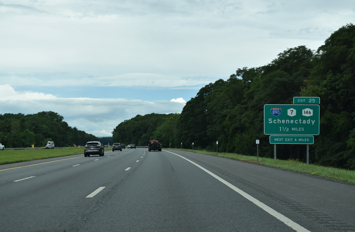 I-90/NY Thruway west at I-890 - Guilderland