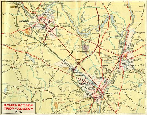 1965 map showing New York's Capital District