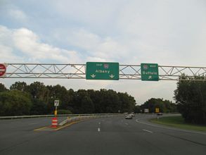 I-890 east at I-90/NYS Thruway in Guilderland.