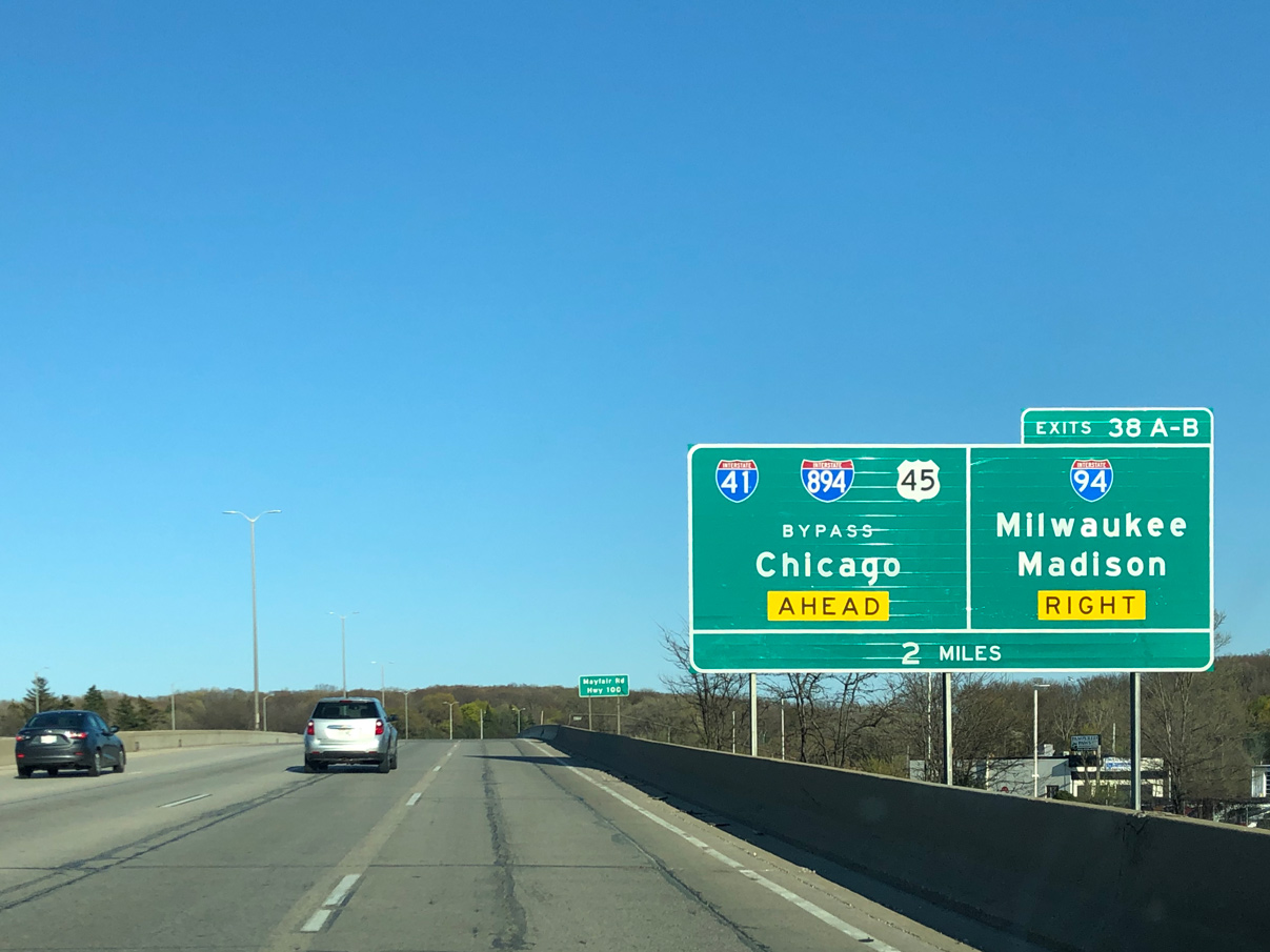 I-41/US 45 south at I-94/894 - Wauwatosa, WI
