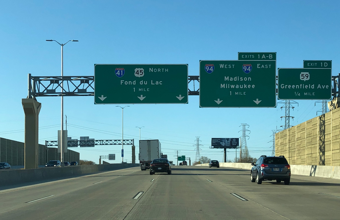I-894-41/US 45 west at I-94 - West Allis, WI