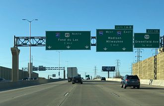 I-894-41/US 45 west at I-94 - West Allis, WI