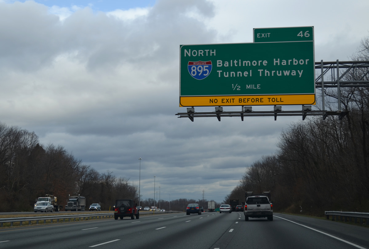 I-95 north at I-895 - Elkridge, MD