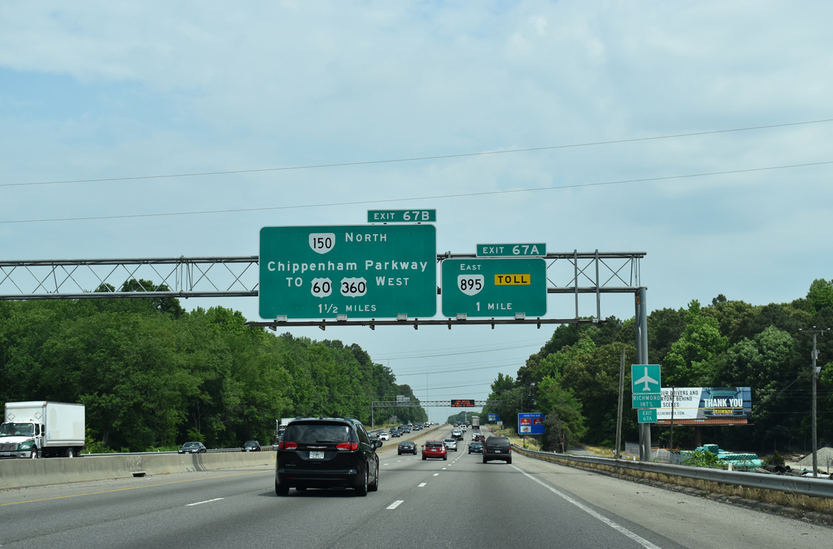 I-95 north at SR 150/895 - Bellwood, VA