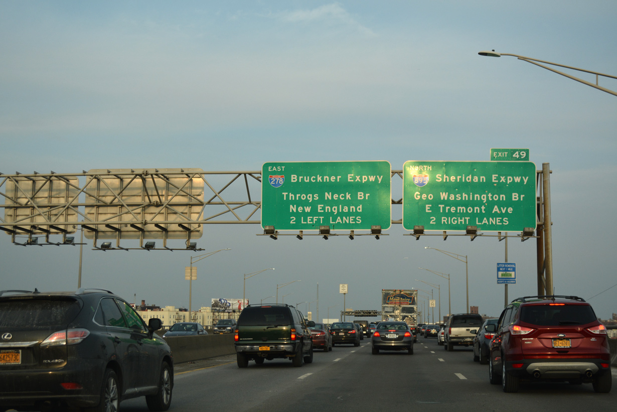 I-278 east at I-895 - Bronx, New York