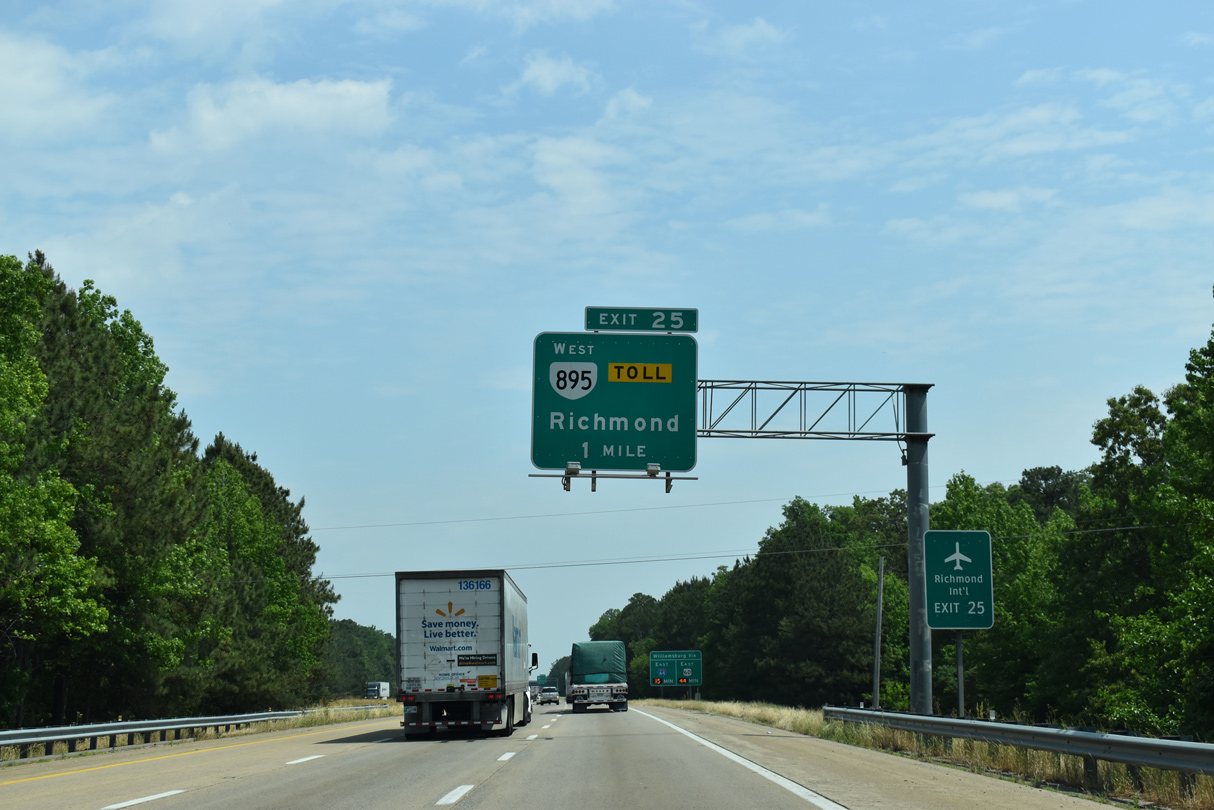 I-295 north at SR 895 - Henrico County, VA