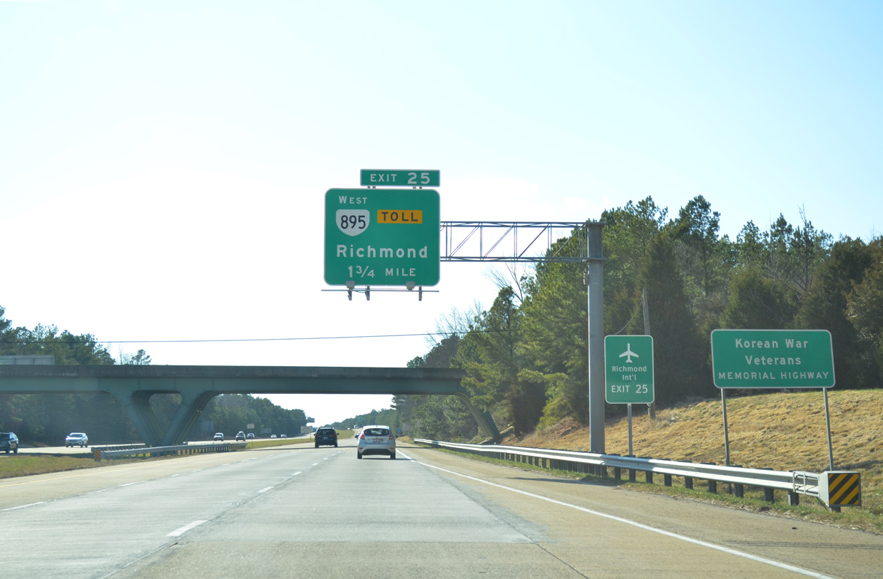 I-295 south at SR 895 - Henrico County, VA