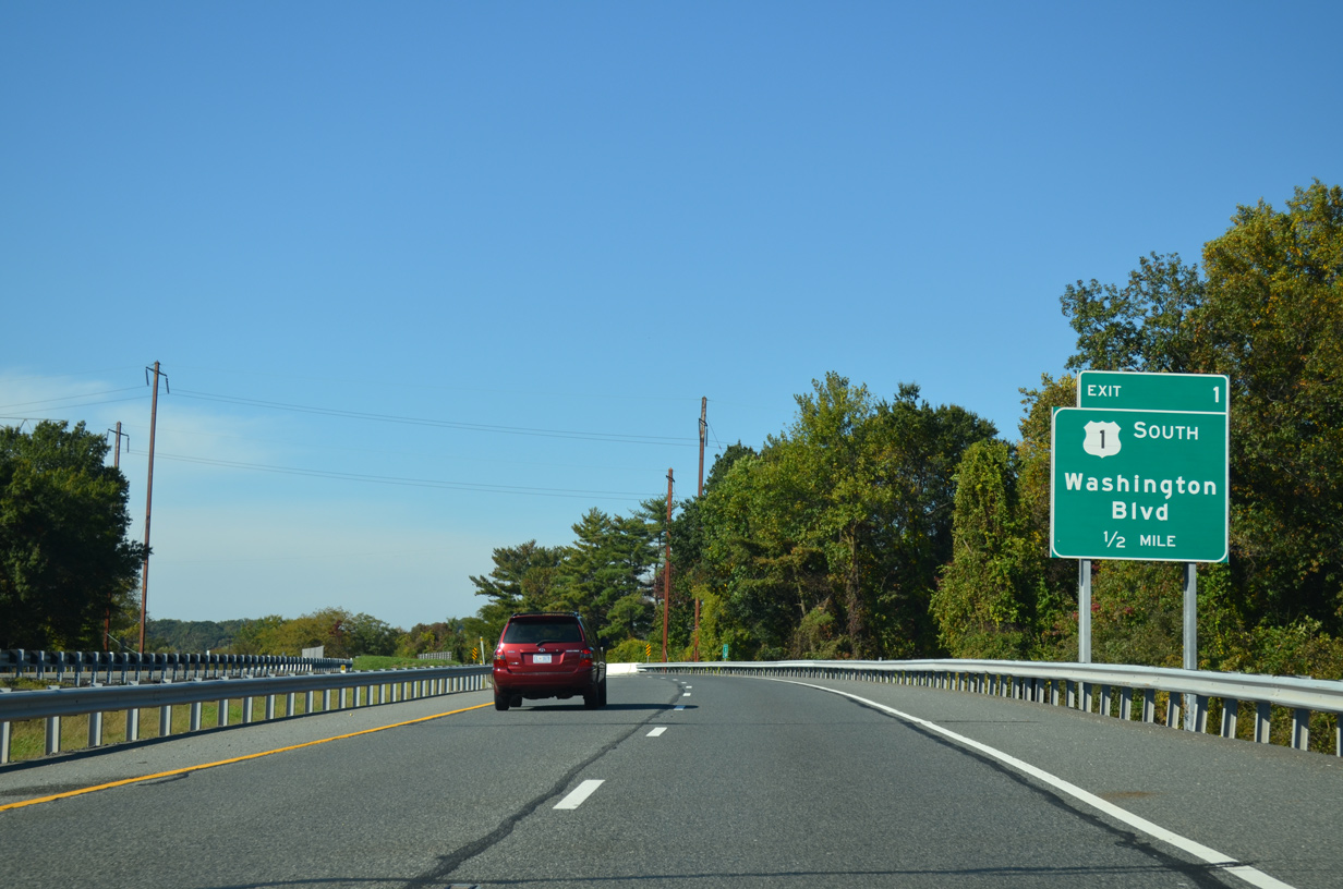 I-895 south at US 1/I-95 - Elkridge, MD