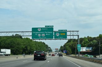 I-95 north at SR 150/895 - Bellwood, VA