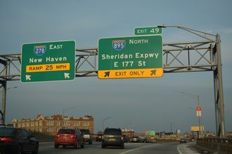 I-278 east at I-895 - Bronx, New York