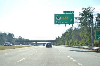 I-295 south at SR 895 - Henrico County, VA