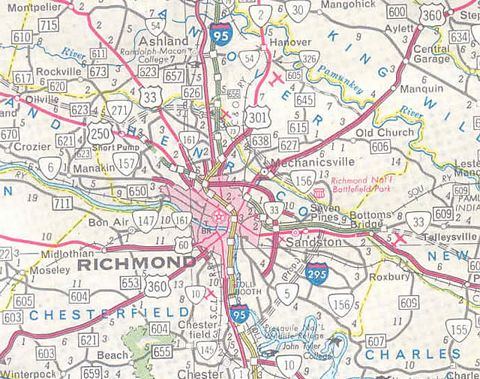 Richmond, VA area - 1968 Map