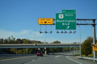 I-895 south at US 1/I-95 - Elkridge, MD