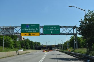 NY 895 north at I-95 - Bronx, New York