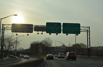 NY 895 south at I-95 - Bronx, New York