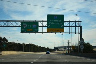 SR 150 south at I-95/SR 895 - Bensley, VA