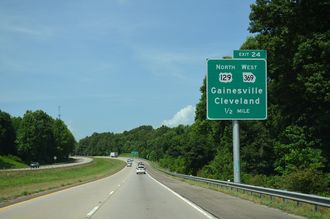 I-985/US 23-129 north at SR 369 - Gainesville, GA