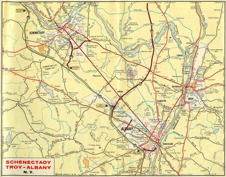 1965 map showing New York's Capital District