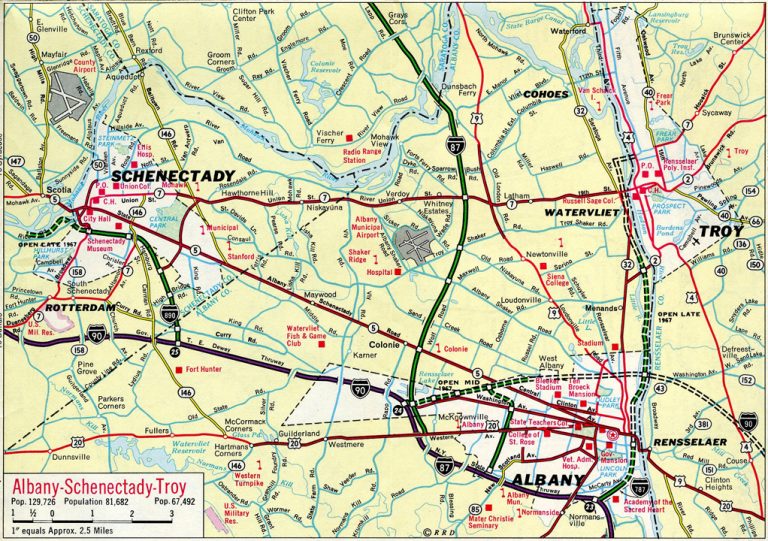 1966 map of New York's Capital District