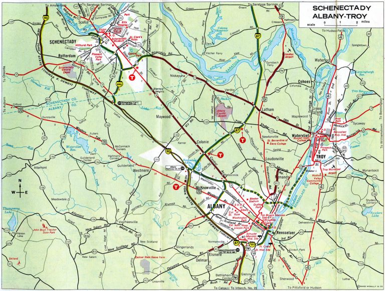 1968 map of New York's Capital District.