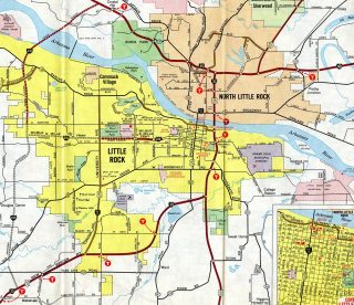 1972 map of Little Rock, AR showing former Business Loop I-30