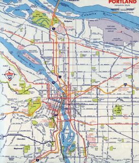 1965 Gousha Portland, Oregon inset map