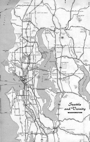 1967 AAA map for Seattle, Washington